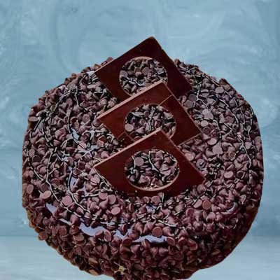 "Delicious Round Shape Chocolate cake with Choco Granules - 1kg - Click here to View more details about this Product